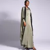 Etniska kläder Eid Ramadan Satin Open Abaya Dubai Turkiet Loose Maxi Dress Marockan Kimono Cardigan Muslim Women Caftan Islamic Jalabiya