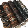 Whole lots bulk Random 50PCS 30pcs Lot punk men's leather bracelets femme pulseras bileklik couple bracelet men jewelry W296R