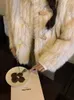 Женские супер зимние пальто на меху, элегантная искусственная женская одежда, толстая теплая верхняя одежда с роговыми пуговицами, женская одежда больших размеров B125