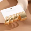 Zestaw kolczyków z obręczami Big Circing Stud Vintage dla kobiet mody Gold Srebrny kolor prosty geometryczny metalowa biżuteria na imprezę 231007