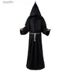 Kostium motywu Halloween Medieval Christian Friar Priest Robes Witch Wizard Cloak Cape Party Death Ghost Vampire Devil Cosplay Comesl231007