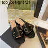 New 23ss designer sexy flat base sandal woman luxurious dermis Brand summer fashion outdoors slipper lady bronze buckle sandals high heels