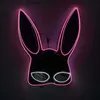 Party Masks 1 PC Halloween Adult Sexy LED Face Masks Colplay Light Up Men Women Funny Mask Glowing in Dark Costume Supplies Q231009