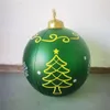 Feestdecoratie 60 cm opblaasbare kerstbal PVC gloed met licht buiten Navidad boomdecoratie rekwisieten speelgoed