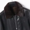 Mężczyźni skórzana kurtka owczacza zimowe futra płaszcze czarne kurtki gęste ciepłe topy plus size męskie ubrania