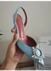 Zapatos de vestir Marca Mujer Bombas de lujo Crystal Slingback Tacones altos Verano Novia Cómodo Triángulo Tacón Fiesta Boda 231006