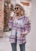 Women's Hoodies Autumn Women Plaid Color Patchwork Long Casual Outwear With Hooded Winter Sweatshirts Female Outfits C5097