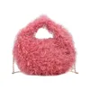 Autumn and Winter Sea urchin Plush Handbag Women's Candy Color Cute Fashion Cotton One Shoulder Crossbody Bag 231007