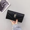 Classic fashion diamond long card bag Holding bag magnetic buckle folding wallet multi-position card bag 19*3*11