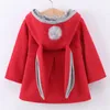 Jackor Spring Autumn Baby Kid Girls Jackets Rabbit Ear Cotton Winter Ytterkläder Children Hooded Coats 1 2 3 4 5 Year Old Toddler kläder 231007