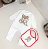 designer bodysuit pop beer patroon kinderen katoenen jumpsuits maat 66-90 cm 2 stuks comfortabel gevoel kruippak en slabbetje okt05