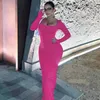 Lässige Kleider im Maxi-Kleid Frauen Hipster Sexy O-Ausschnitt Single Sleeve Slim Robe Frühling 2023 Elegante Party Clubwear