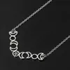 Stainless Steel Pentagram Chain Necklace Pentagram Sun Moon Pendant Necklaces Witchcraft Statement Jewelry gargantilla for Women245O