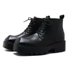 Botas tornozelo para homens werkschoenen plataforma sapatos de couro casuales preto casual chaussure homme