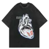 SHEC Мужская футболка в стиле панк, уличная футболка с принтом, футболка большого размера, свободная повседневная мужская и женская стираная футболка 220425264S