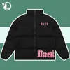 Men's Jackets Vintage Harajuku Parkas Men Women Hip Hop Y2K Thicken Warm Padded Jackets Unisex High Street Letter Print Loose Bubble Coats 231007