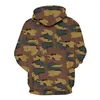 Sweat à capuche pour hommes, fermeture éclair complète, veste amusante 3D, manches longues, manteau de Camouflage, chemisier, hauts, bande 13