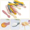 Cups Dishes Utensils 3PCS Silicone Spoon Fork For Baby Utensils Set Feeding Food Toddler Learn To Eat Training Soft Fork Cutlery Children's Tableware 231007