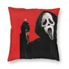 Travesseiro personalizado grito fantasma assassino quadrado lance caso decoração de casa 3d impresso halloween horror filme capa para sala de estar