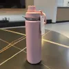 LL Water Bottle Vacuum Yoga Fitness Bottles Simple Pure Color Straws Stainless Steel Insulated Tumbler Mug Cups with Lid Thermal Insulation Gift Cup 710ML