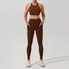 Ensembles actifs femmes côtelé Gym Yoga ensemble 2 pièces soutien-gorge de sport haut court taille haute Leggings survêtement vêtements d'entraînement Fitness vêtements de sport