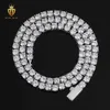 Fashion Jewelry Hiphop Chain Aaaaa+ Cz Diamond 3mm 4mm 5mm 6mm Spring Buckle Tennis Chain