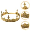 Bandanas Gookin dorosły koronny mężczyźni kobiety Halloween Costume Gold King Crowns żelazo elegancki nakrycie głowy