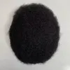 Pezzi umani vergini indiani Radice da 4 mm Afro 8x10 Parrucchino completo in PU per Blackman