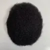 Indiase Maagdelijke Menselijke Stukken 4mm Root Afro 8x10 Volledige PU Toupet voor Blackman