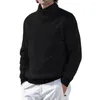 Męskie swetry 897504629 Męski Slim Fit Long Rleeve Top Stylish High Collar Bluza Bluza miękka elastyczna pulower z paski