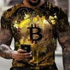 Herrt-shirts bitcoin tshirt krypto valutahandlare guldmynt bomull shirts309c