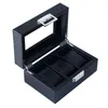 Uhrenboxen 3/5/6/10/12 Slots Organizer Box Aufbewahrung für Reiseuhren Kohlefaser-Display Mehrzweck