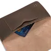 Plånböcker äkta läder män retro med korthållare handväska lång koppling väska manlig mode enkel kohud plånbok packar pengar påse