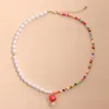 Colliers de perles Collier de perles de perles d'oeil de fraise de champignons de cou de cou de bohémien pour femmes 2021 chaîne de clavicule perlée filles de mode gi235q