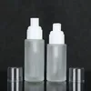 Flacone cosmetico in vetro trasparente satinato da 30/40/50/60 ml con erogatore per lozione pressa, pompa per nebulizzazione fine F1877 Jneni