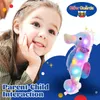 Bambole di peluche 40 cm Cavalluccio marino Colorato Luce LED Giocattoli Musicali Morbido Carino PP Cotone Illuminano Animali di peluche per ragazze Regalo di compleanno Giocattolo 231007