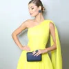 Chiffon Yellow One Shoulder Prom Dresses Formal Long Dubai Arabiska kvällsklänningar Formella kvinnor Robe de Soiree Party Dresses