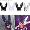 Party Masks Half Face Rabbit Mask Black White Halloween Mask Christmas Bar Masquerade Party Rabbit Ears Masks Sexy Cosplay Props Q231009