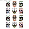 Maski imprezowe 6/12PCS Halloween Maski Zestawy imprezowe maski Prop meksykański Maski kostiumowe Przerażające dzień martwych czaszki dla dorosłych Cosplay Masquerade Props Q231007