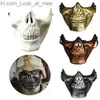 Máscaras de festa Halloween Meia Face Máscaras Traje Festa Crânio Máscara Wargame Máscara Tática Motocicleta Party Prop Cusume Crânio Máscara Meia Face Máscaras Q231007