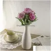 Ghirlande di fiori decorativi 5 teste Mazzo singolo Rosa artificiale / Simation Bouquet di peonia europea per fiori da sposa Consegna a domicilio Dhrw3