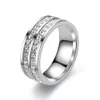 8 mm 4 mm kwadratowy pełny diamentowy pierścionki pary dla mężczyzn i srebrnych eeddingów pierścionek zaręczynowy spersonalizowany tytanowa biżuteria bijoux anilos hurtowa