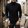 メンズセーターリブタートルネックセーター用スリムフィットニットプルオーバーソリッドカラーボトムシャツブラウス男性衣料ジャンパートップ
