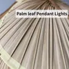 Lampy wiszące Wabi-sabi wiatr BB jadalnia ręcznie robiona światła liści palmowej sypialnia salonu