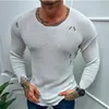 Camisolas masculinas roupas brancas casual rasgado outono em torno do pescoço topos fino manga longa malhas hip hop streetwear pullovers masculinos