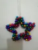 Multi color flat metal Christmas ornament 2023 jingle bell star heart moon Decor FY5515