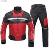 Andra kläder Motorcykeljacka Motorcykelbyxor Män Motocross Racing Jacket Body Armor With Moto Protector Moto Clothingl231007