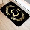 Carpets Black Golden Crown Printed Letter Bath Kitchen Entrance Door Mat Coral Velvet Carpet Indoor Floor Mats Anti-Slip Rug Home Decor 231006