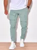 Männer Hosen Kleidung Mittlere Taille Multi-taschen Dünne Cargo Streetwear Männlichen 2yk Hosen Casual Sport Solide Kordelzug Jogger