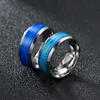 Men's Ring 8mm Colorful Silicon Titanium Stainless Steel Ring Bands Jewelry Blue Red Brown Wedding Engagement Rings Band Anillos Punk Accessories Bijoux Wholesale